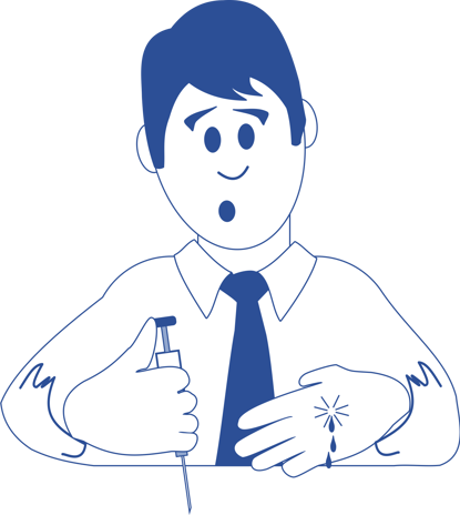 Sharps injury - A needlestick injury