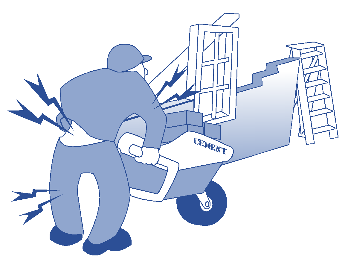 worker with a wheel barrow of cement to demonstrate manual handling construction industry worker with a wheel barrow of cement to demonstrate manual handling construction industry
