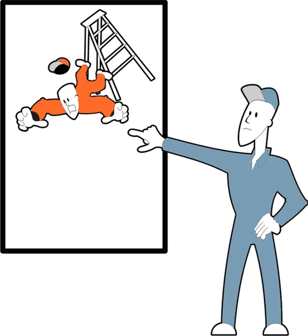 an image shown during ladder safety training an image shown during ladder safety training
