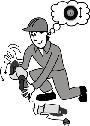Abrasive wheel check by hand Abrasive wheel check by hand