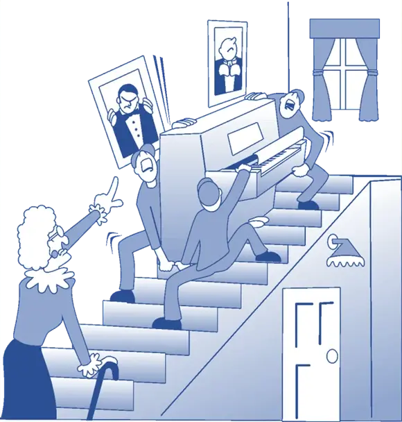 Team lift in progress Team lift in progress