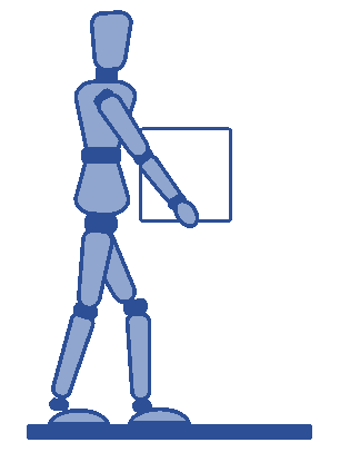 manual handling demonstration of a figure carrying a box manual handling demonstration of a figure carrying a box