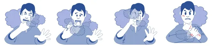 diagram of the Four Ways that Dust Particles Can Enter the Body diagram of the Four Ways that Dust Particles Can Enter the Body