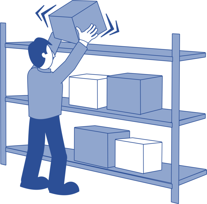 worker lifting a box above head without considering proper manual handling techniques worker lifting a box above head without considering proper manual handling techniques