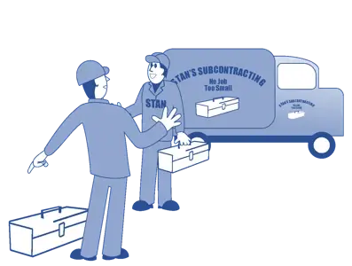 A self employed person on a subcontracting job A self employed person on a subcontracting job