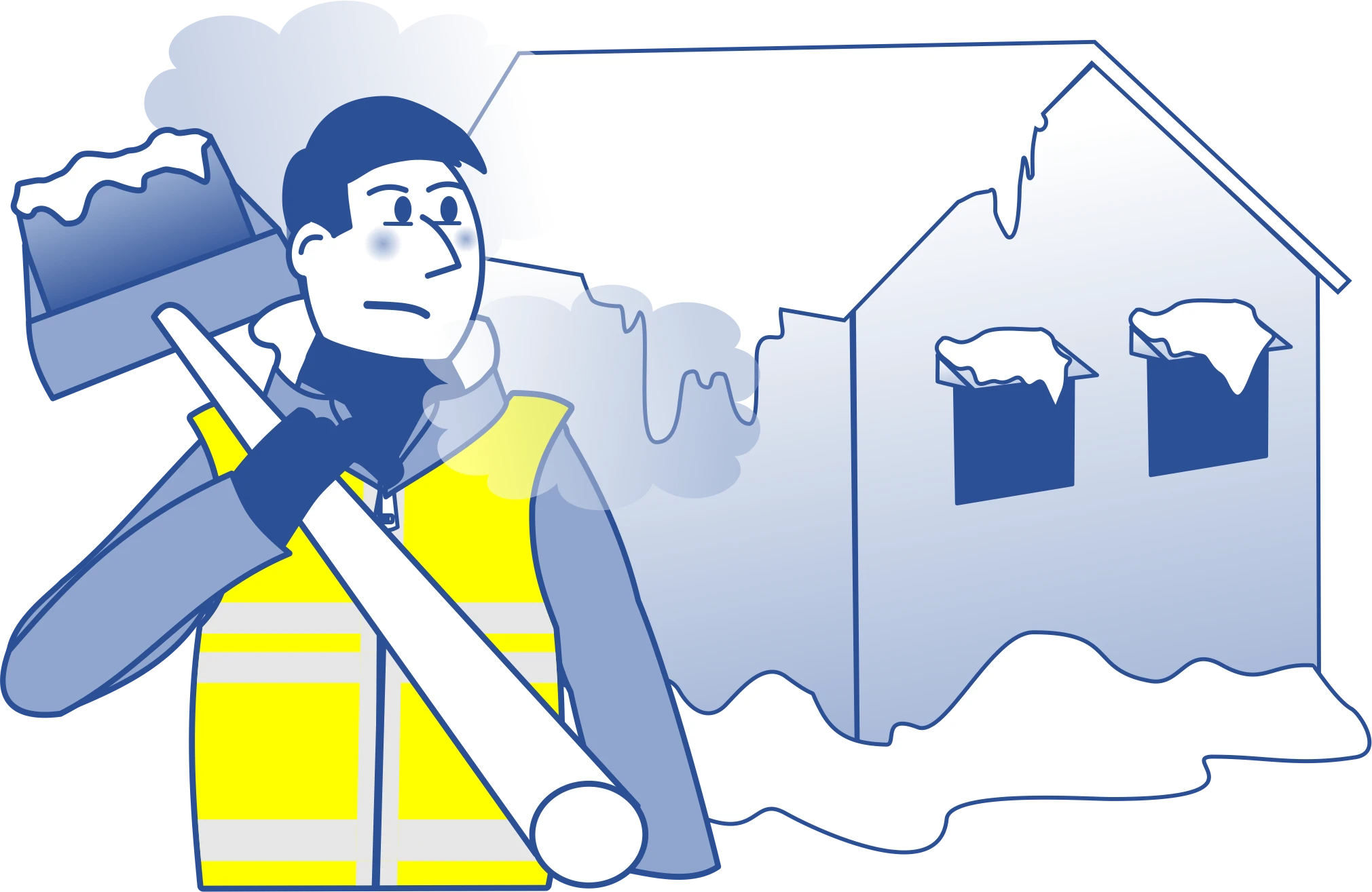 Outdoor worker in winter Outdoor worker in winter