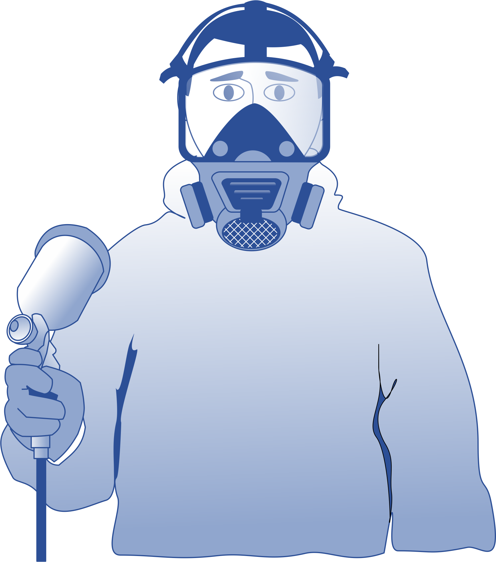 Worker using PPE to handle isocyanates Worker using PPE to handle isocyanates