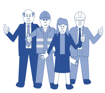 a group of employees in various roles a group of employees in various roles