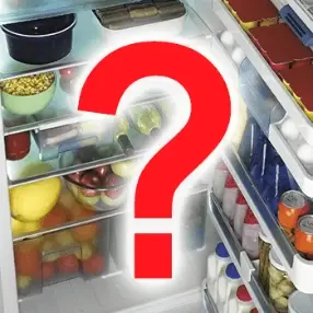 open fridge with a question mark open fridge with a question mark