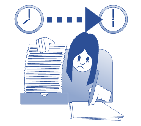 a worker experiencing stress due to a demanding workload a worker experiencing stress due to a demanding workload