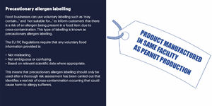 Food Allergy Awareness for Manufacturing - Precautionary allergen labelling